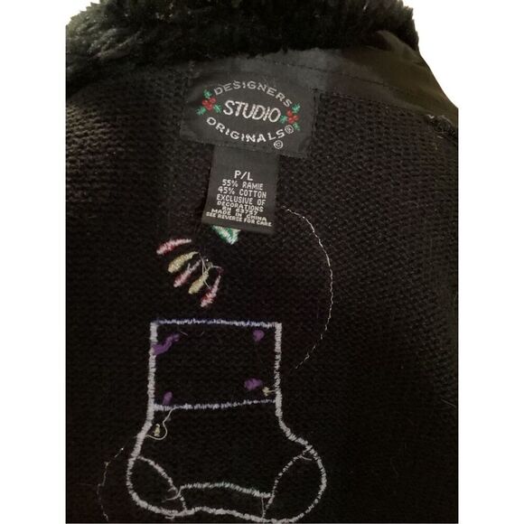 Designer Studio Original Christmas Full Zipper Sweater Petit Large - Picture 5 of 8